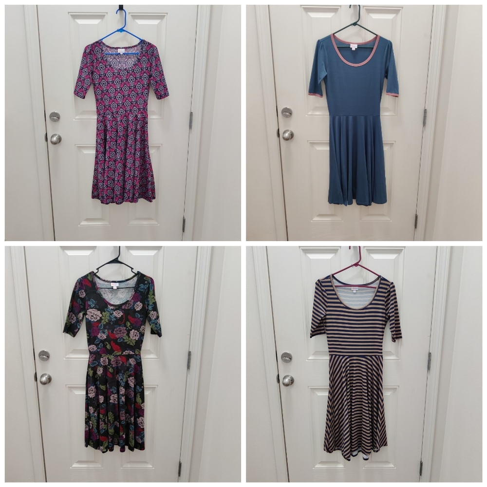 Set of 4 LuLaRoe Nicole Dresses size Small
